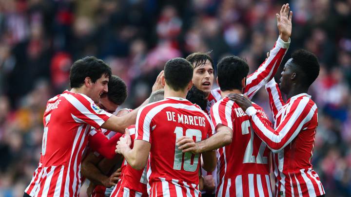 Athletic - Marsella: horario, TV y cómo ver en vivo online - Jugadores del Athletic festejan un gol