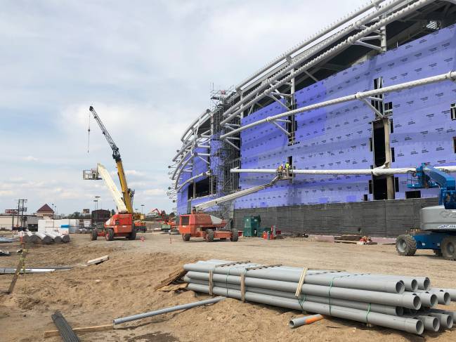 Allianz Field en construcción.