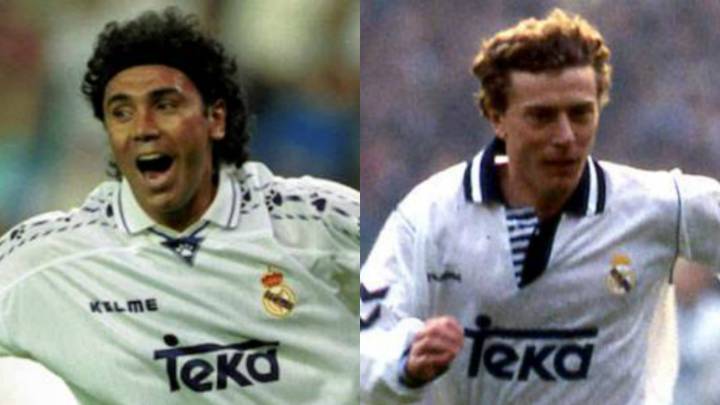 Emilio Butragueño y Hugo Sánchez en el Real Madrid
