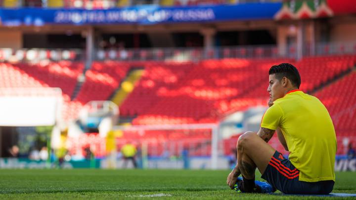 ¿Con qué alineación podría arrancar Colombia? La alineación que sacará José Pékerman al partido de octavos de final contra Inglaterra sufrirá modificaciones por la lesión de James Rodríguez