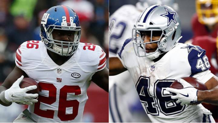 Alfred Morris y Orleans Darkwa visitan a los Jets