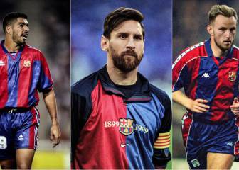 Así se verían los jugadores del Barcelona con camisetas retro