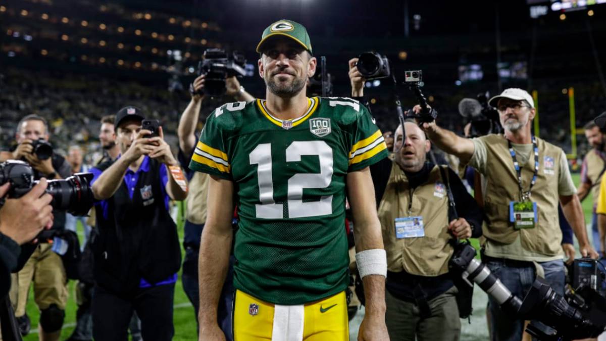 Aaron Rodgers después del partido frente a los Bears