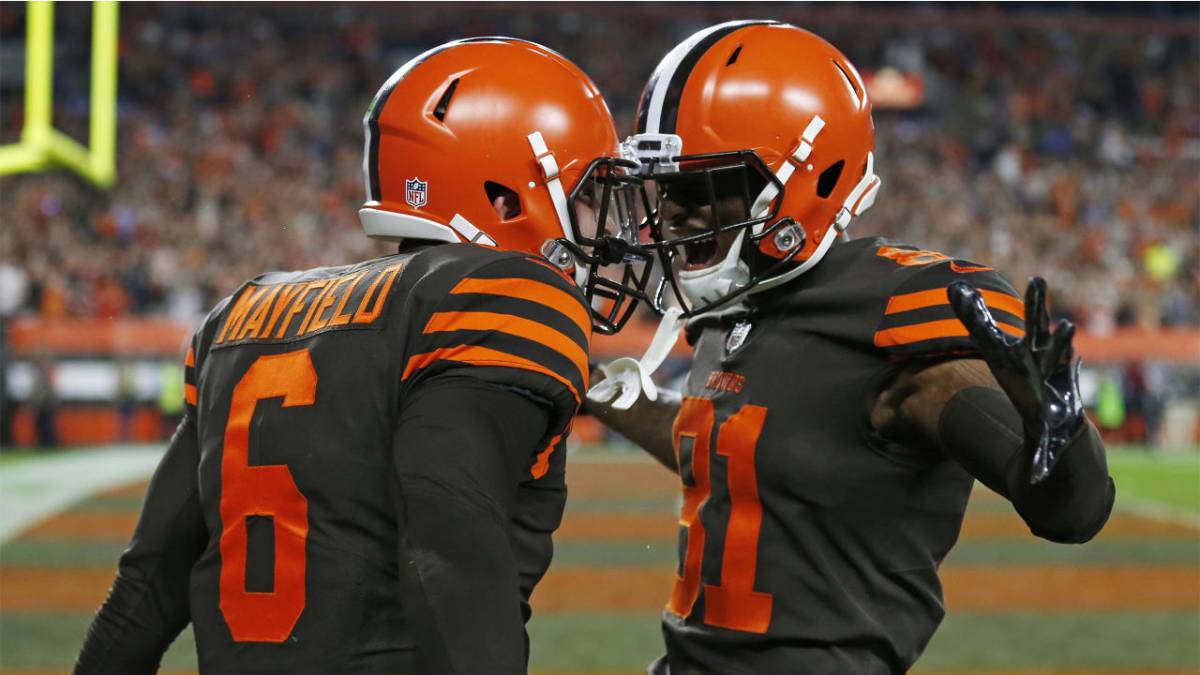 Baker Mayfield celebra victoria