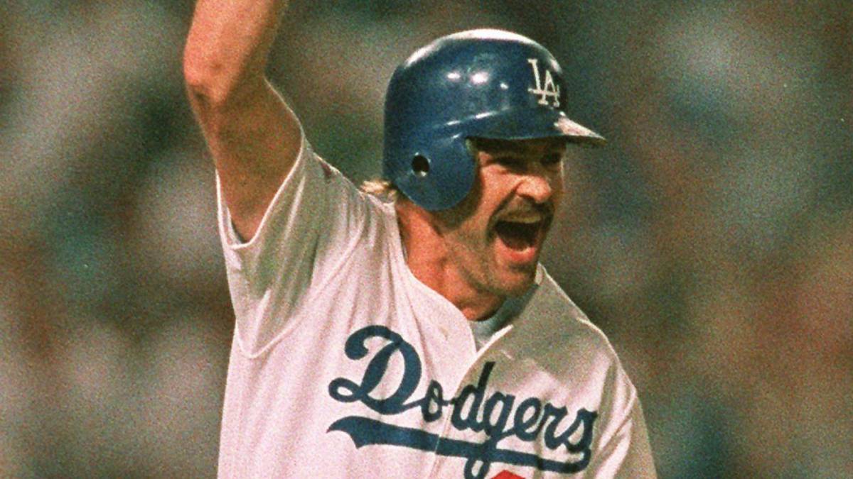Kirk Gibson festeja home run en Serie Mundial