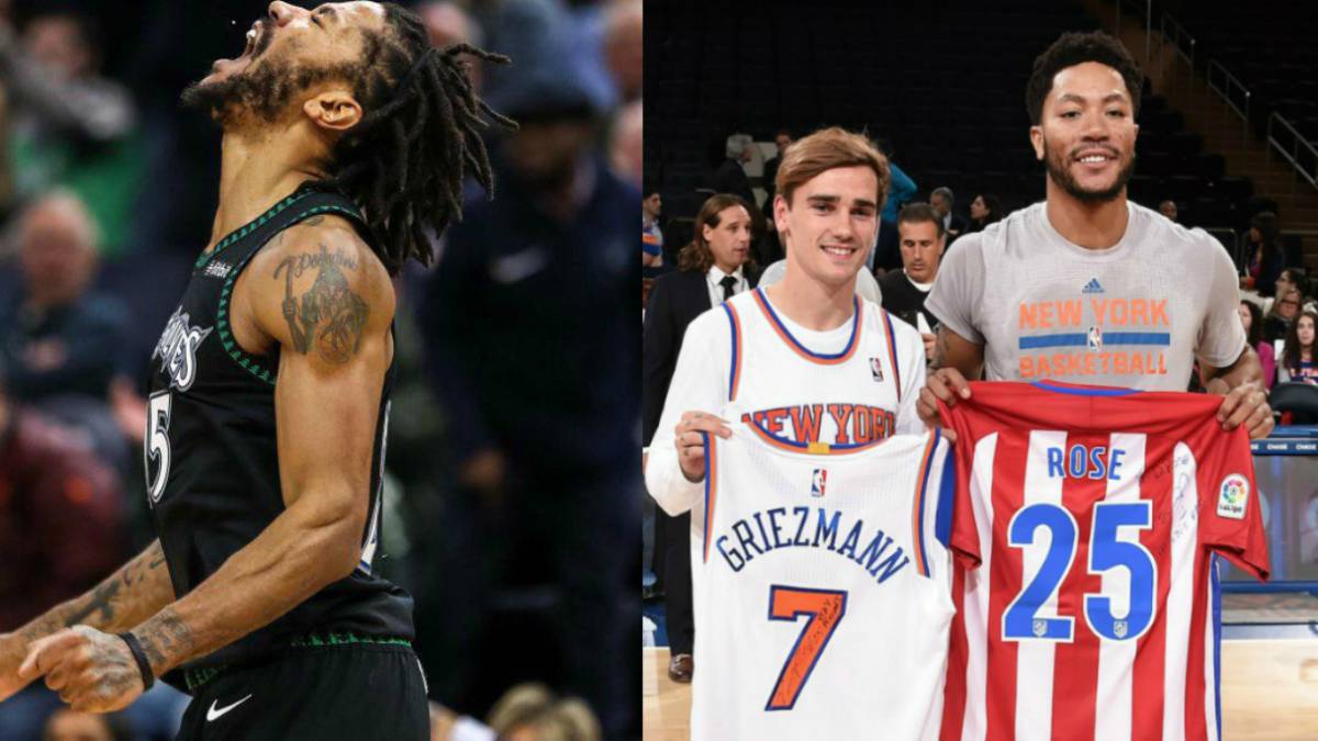 Antoine Griezmann felicita a Derrick Rose