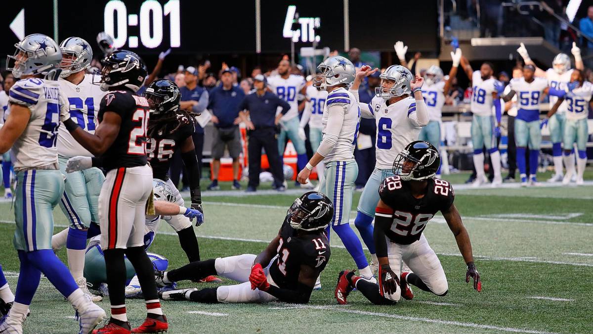 Brett Maher anota gol de campo contra Atlanta