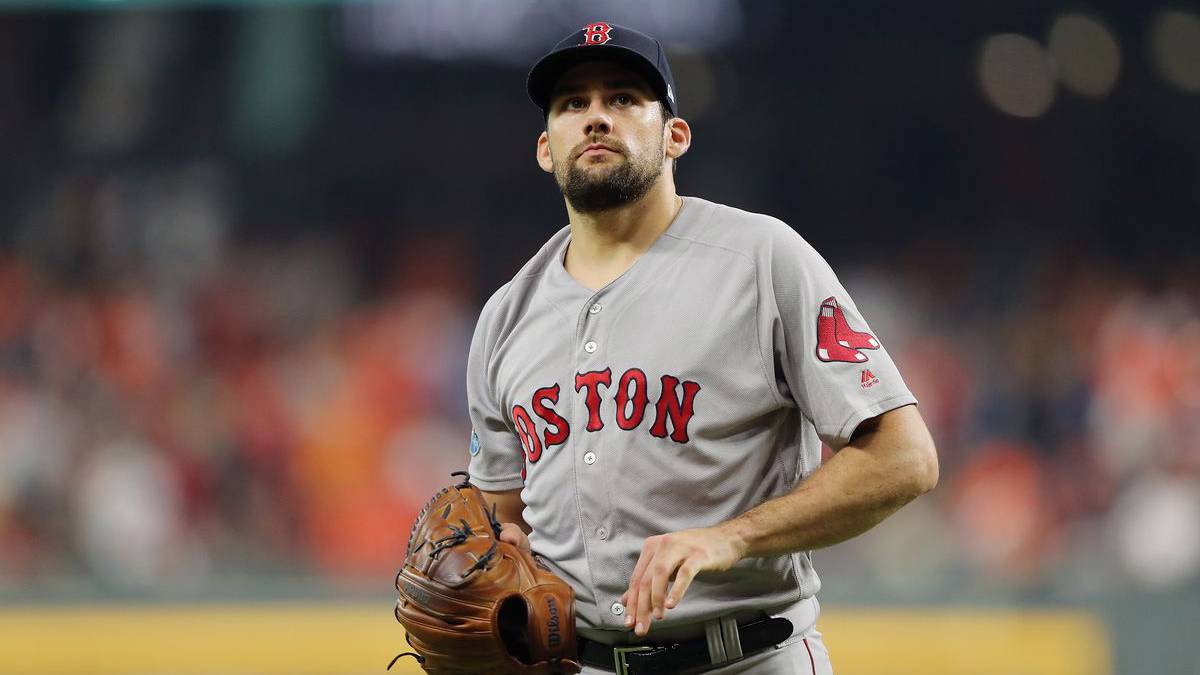 Nathan Eovaldi en partido de los Red Sox