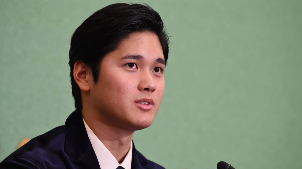 Shohei Ohtani en conferencia de prensa