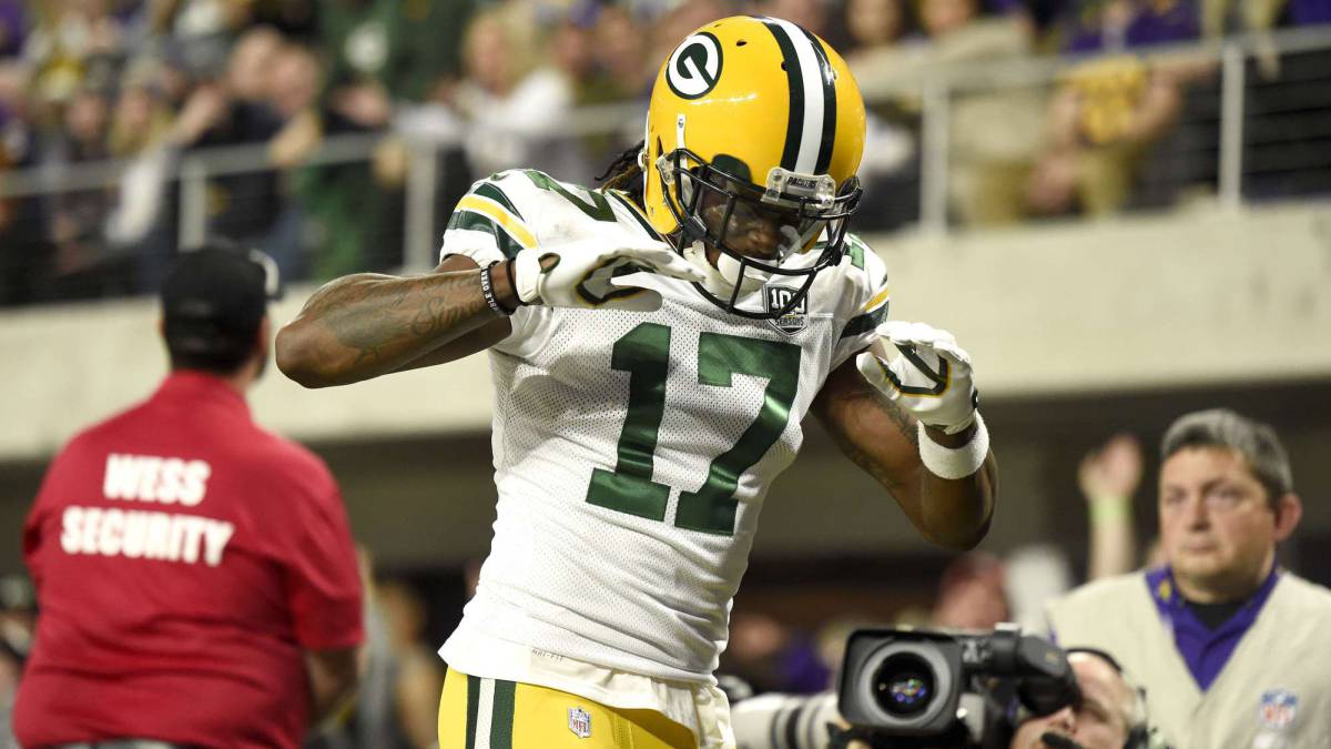 Davante Adams en partido de Packers
