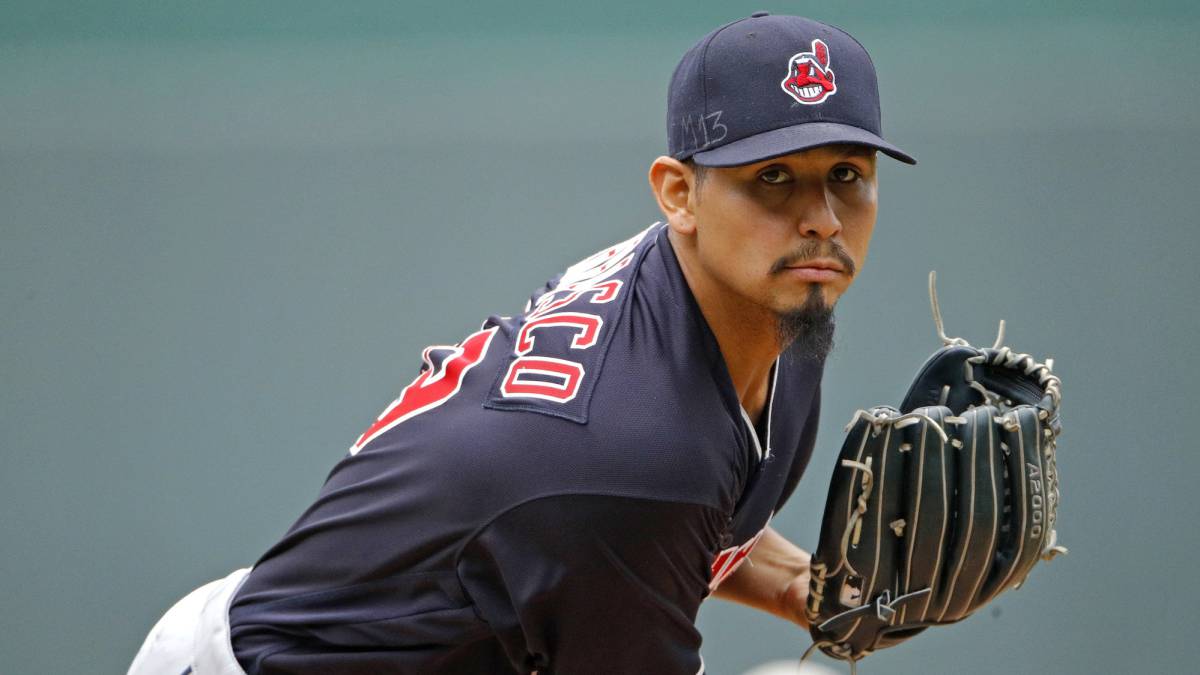Carlos Carrasco en partido de Cleveland