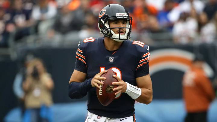 Mitch Trubisky en partido de Bears