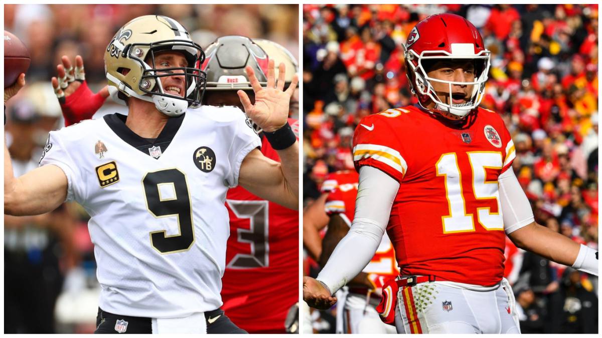 Drew Brees y Patrick Mahomes