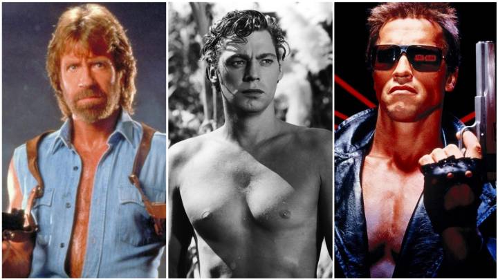 Chuck Norris, Johnny Weissmüller, Arnold Schwarzenegger