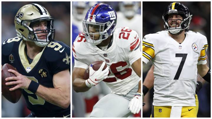 Drew Brees, Saquon Barkley y Ben Roethlisberger