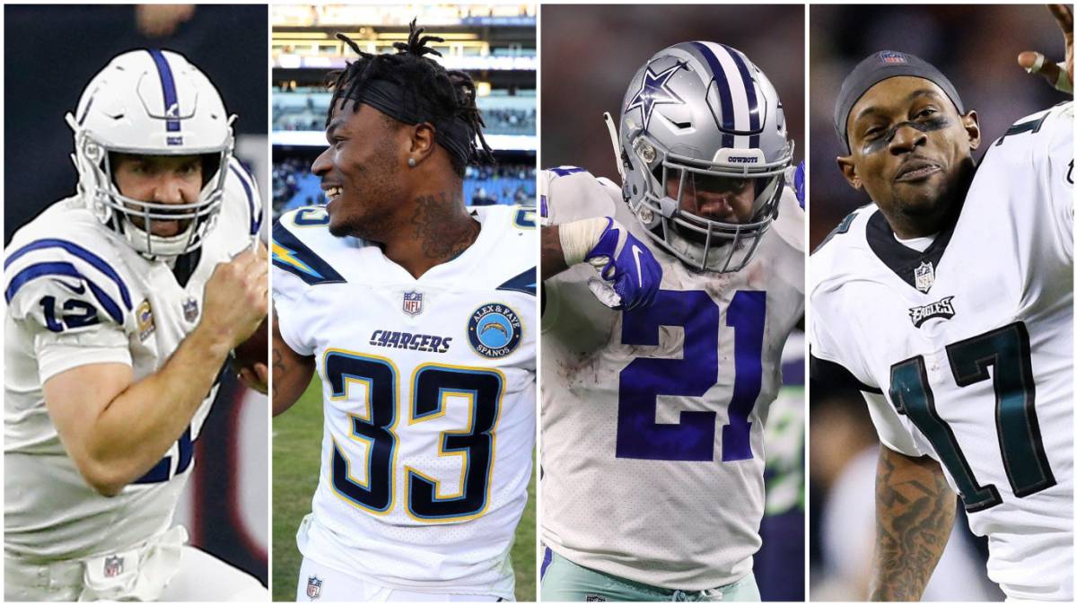 Andrew Luck, Derwin James, Ezekiel Elliott y Alshon Jeffery