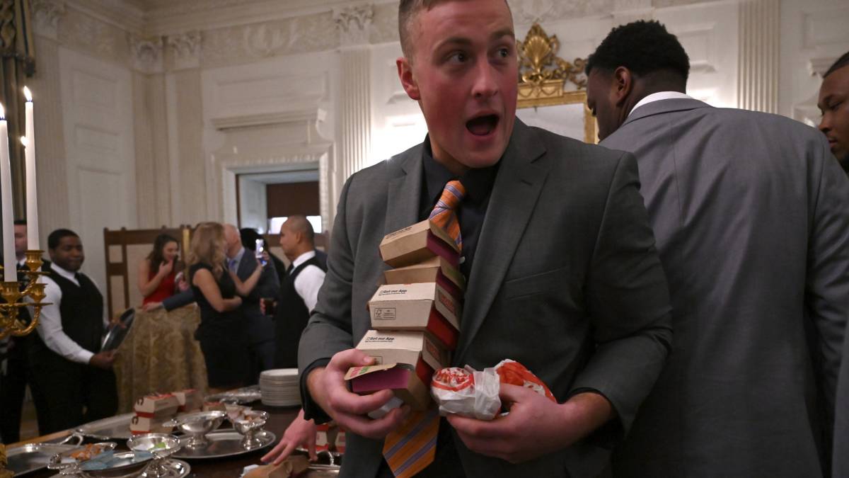 Jugador de Clemson en la Casa Blanca.