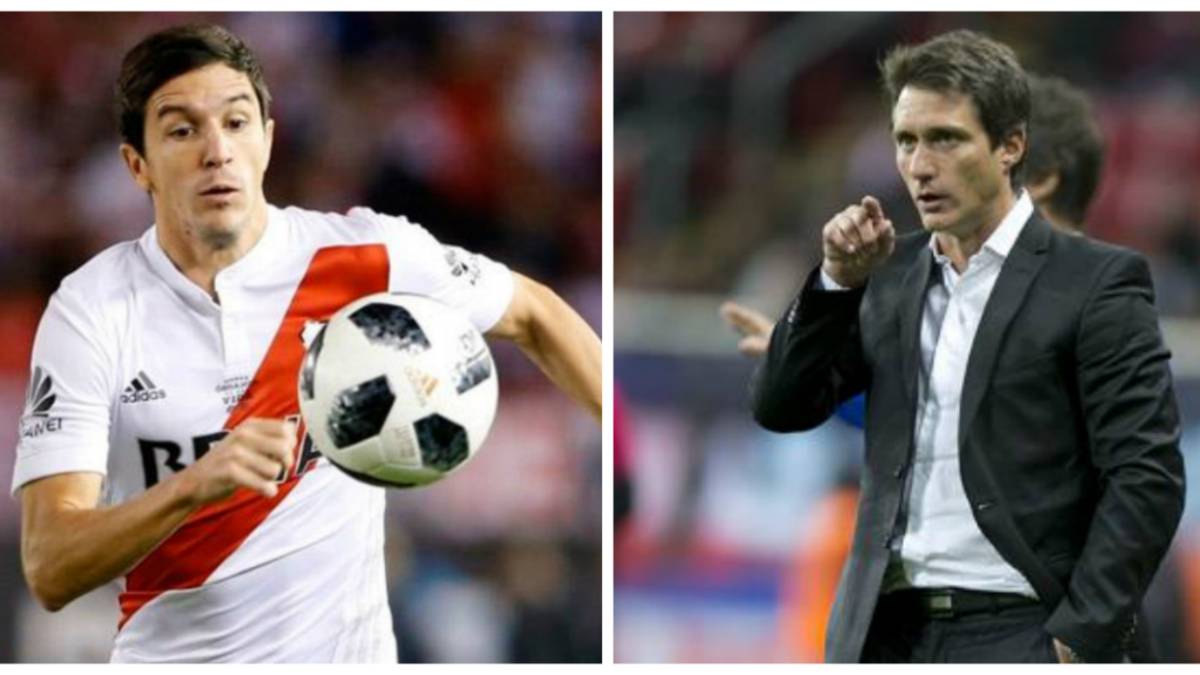 Nacho Fernández de River Plate y Barros Schelotto entrenador del LA Galaxy
