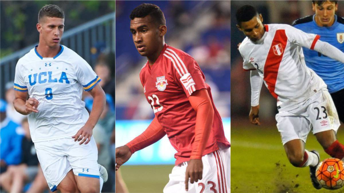 Collage de los futbolistas Santiago Herrera, Cristian Casseres Jr y Marcos López