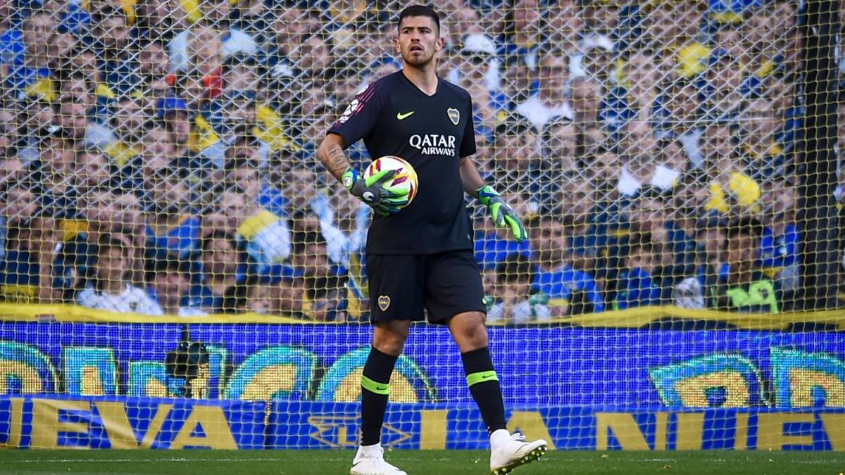 Agustín Rossi arquero de Boca Juniors durante un partido