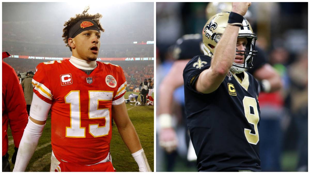 Patrick Mahomes y Drew Brees