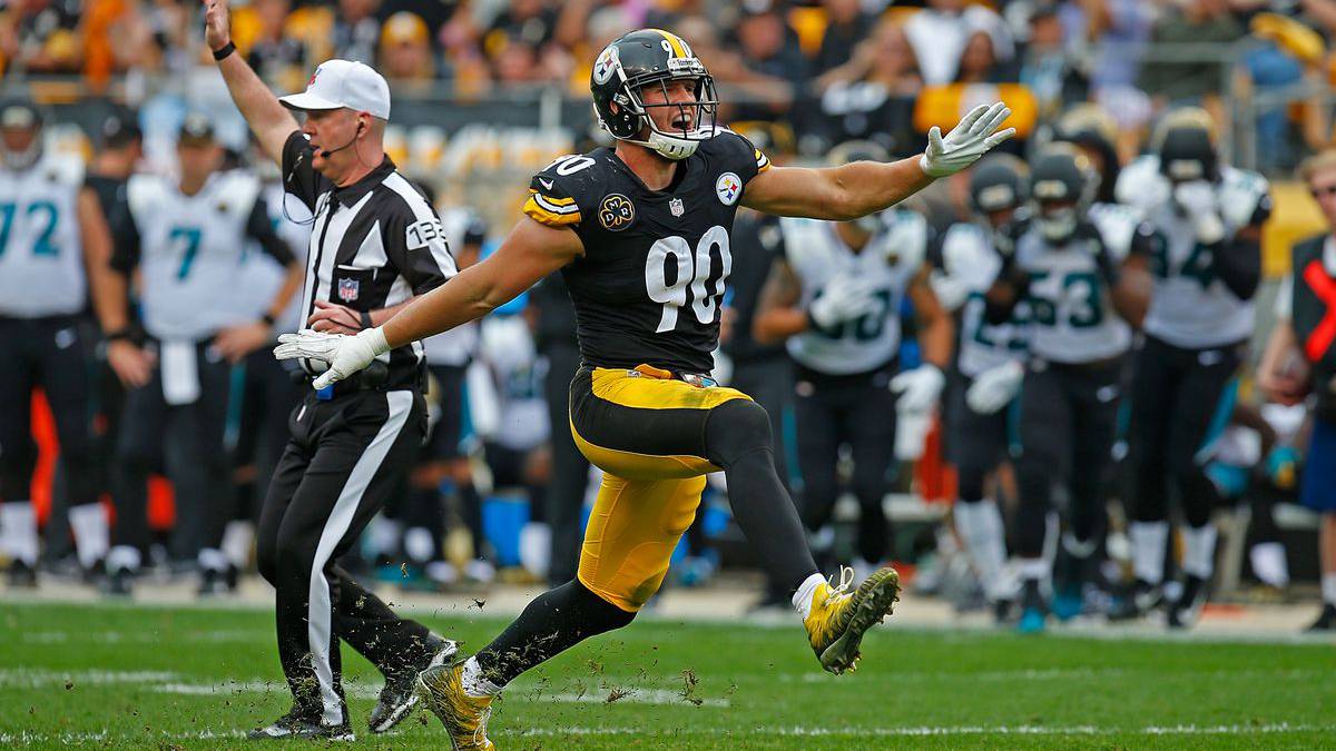 T. J. Watt en partido de los Steelers