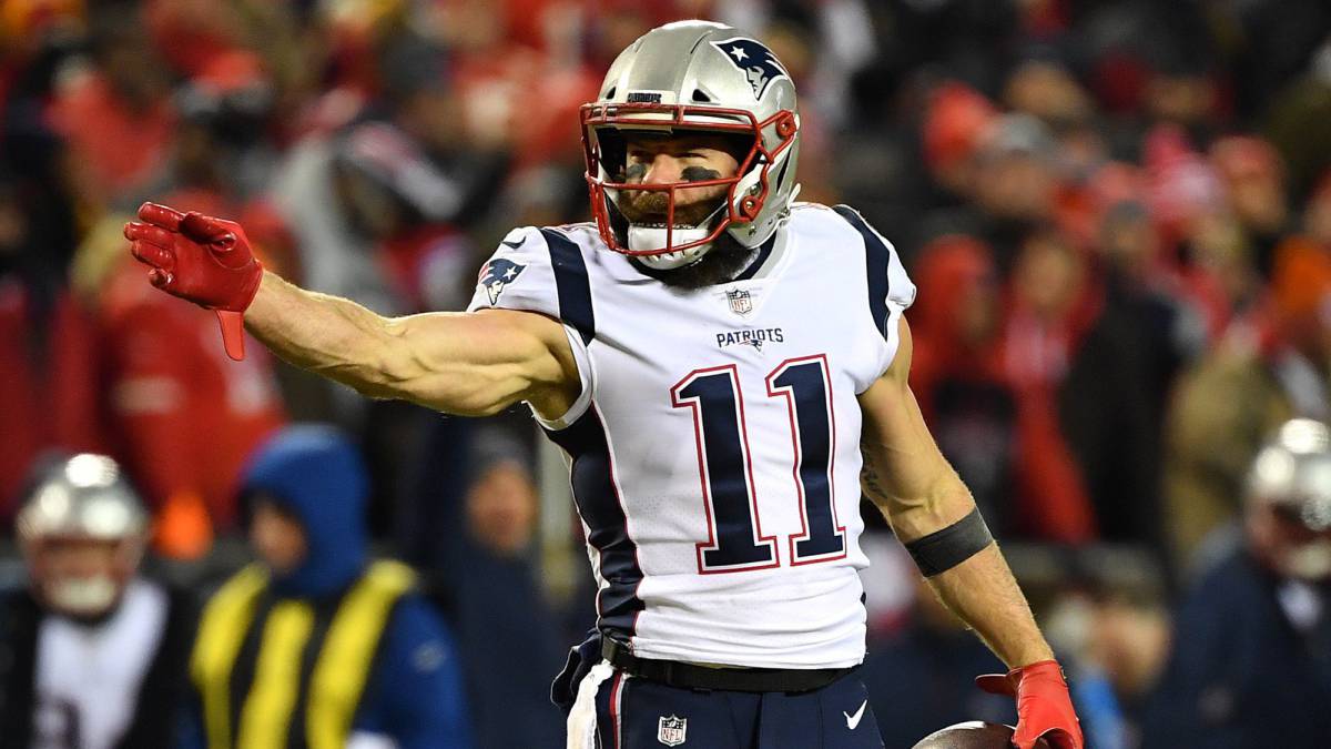 Julian Edelman en partido de postemporada