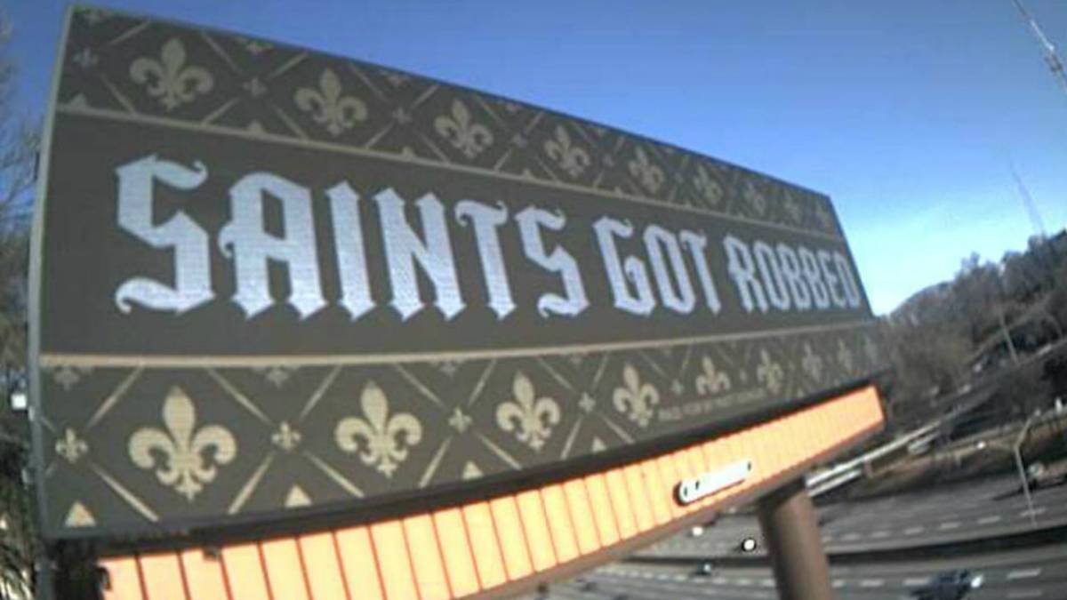 Fan de Saints denuncia "robo" de la NFL en varias gigantografías