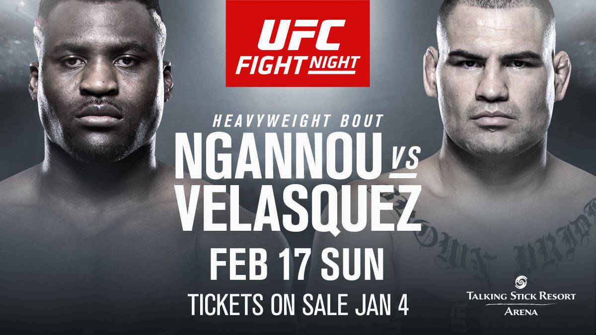 Cartel en el que se anuncia la pelea Ngannou vs Velásquez