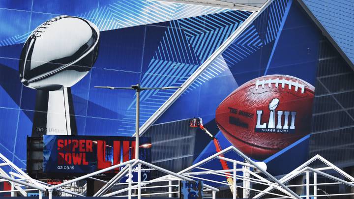 Exterior del Mercedes-Benz Stadium previo al Super Bowl