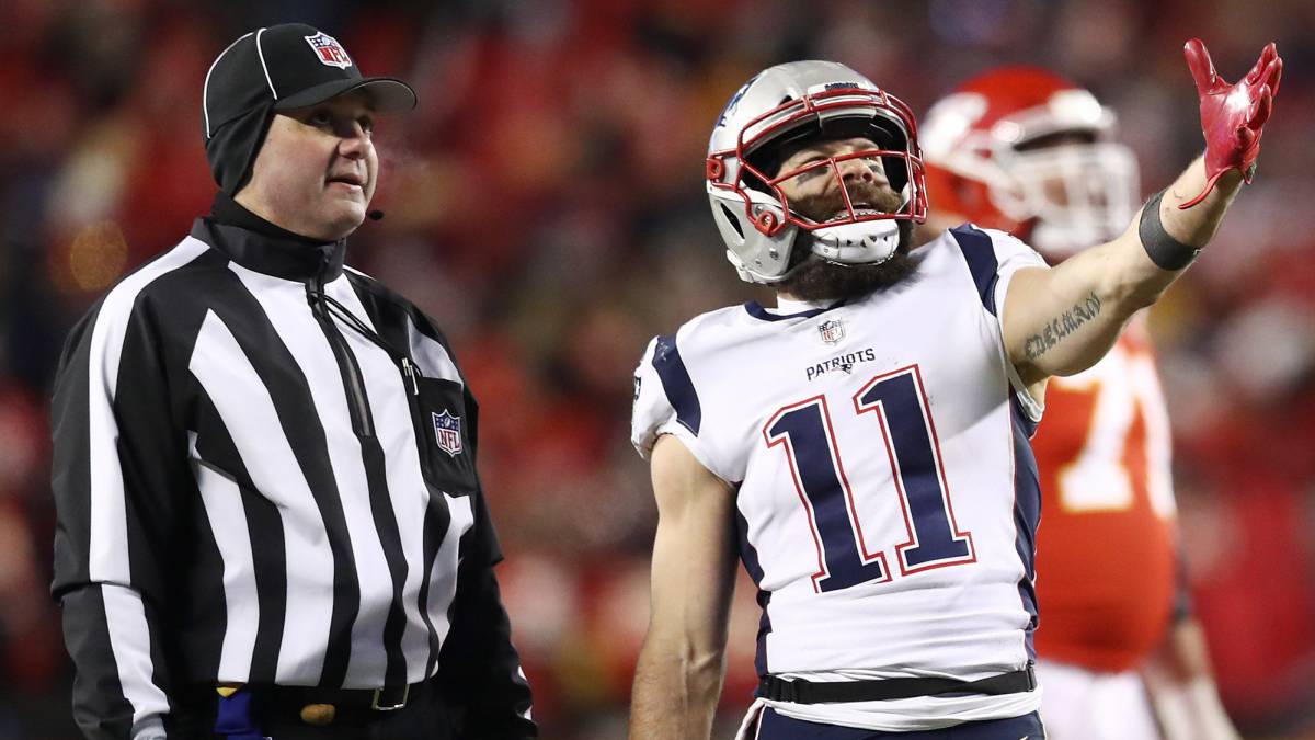 Julian Edelman en partido de postemporada