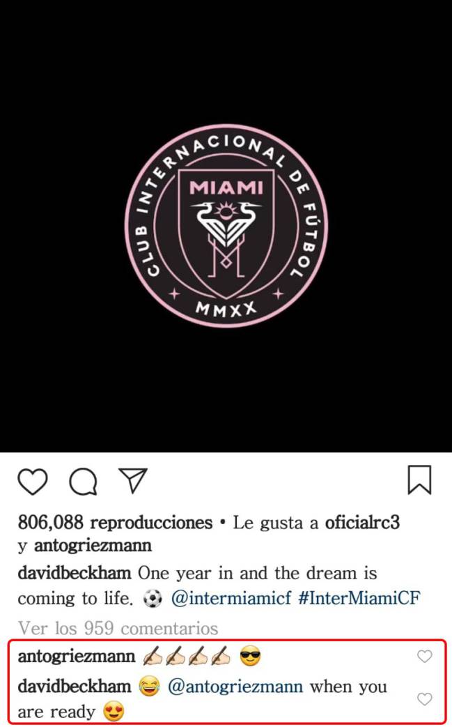 Antoine Griezmann le da a entender a Beckham que quiere jugar para el Inter Miami.