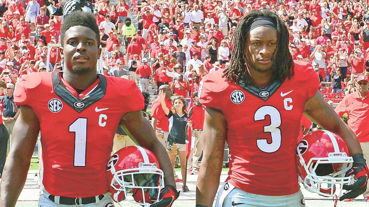 Sony Michel y Todd Gurley en la Universidad de Georgia