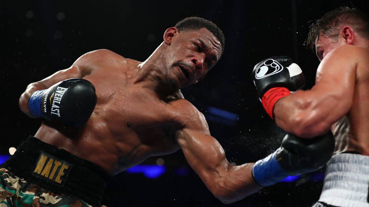 Daniel Jacobs during a fight in Las Vegas