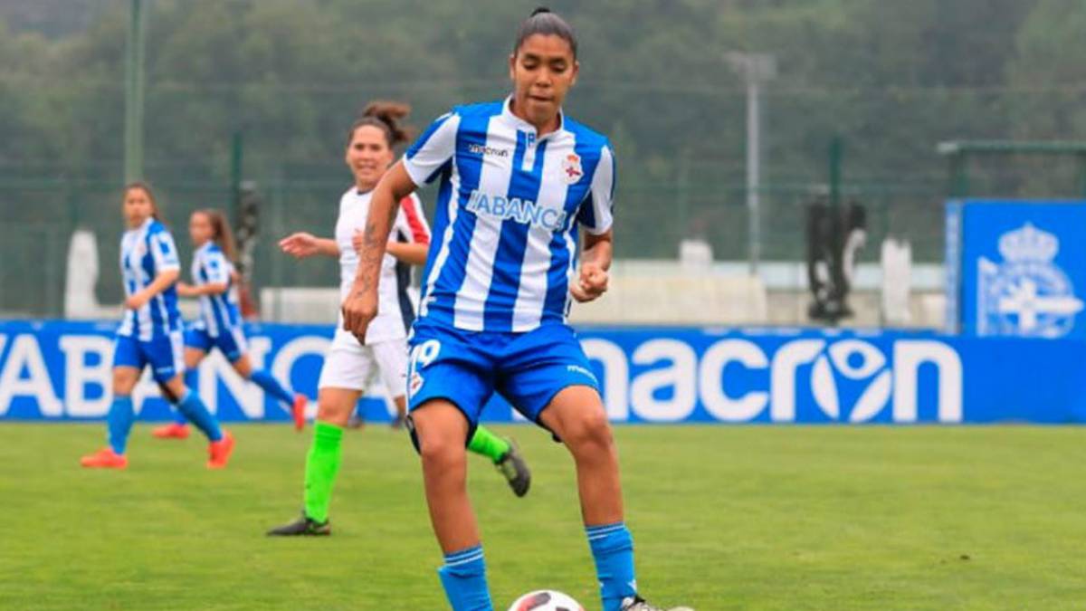 Gabriela García con el Depo La Coruña