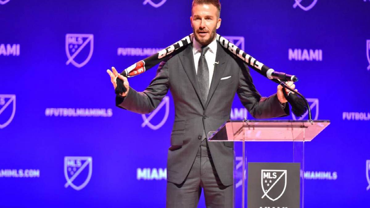 David Beckham during the presentation of his MLS team, Inter Miami