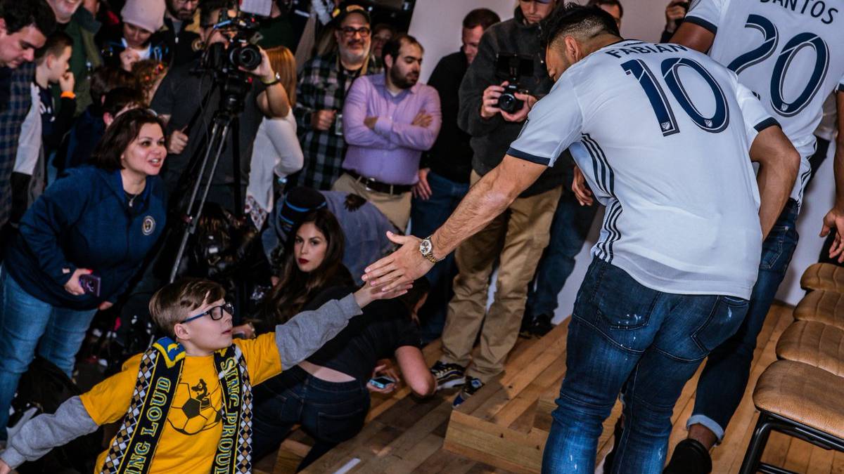 Fabián en su presentación con Philadelphia Union