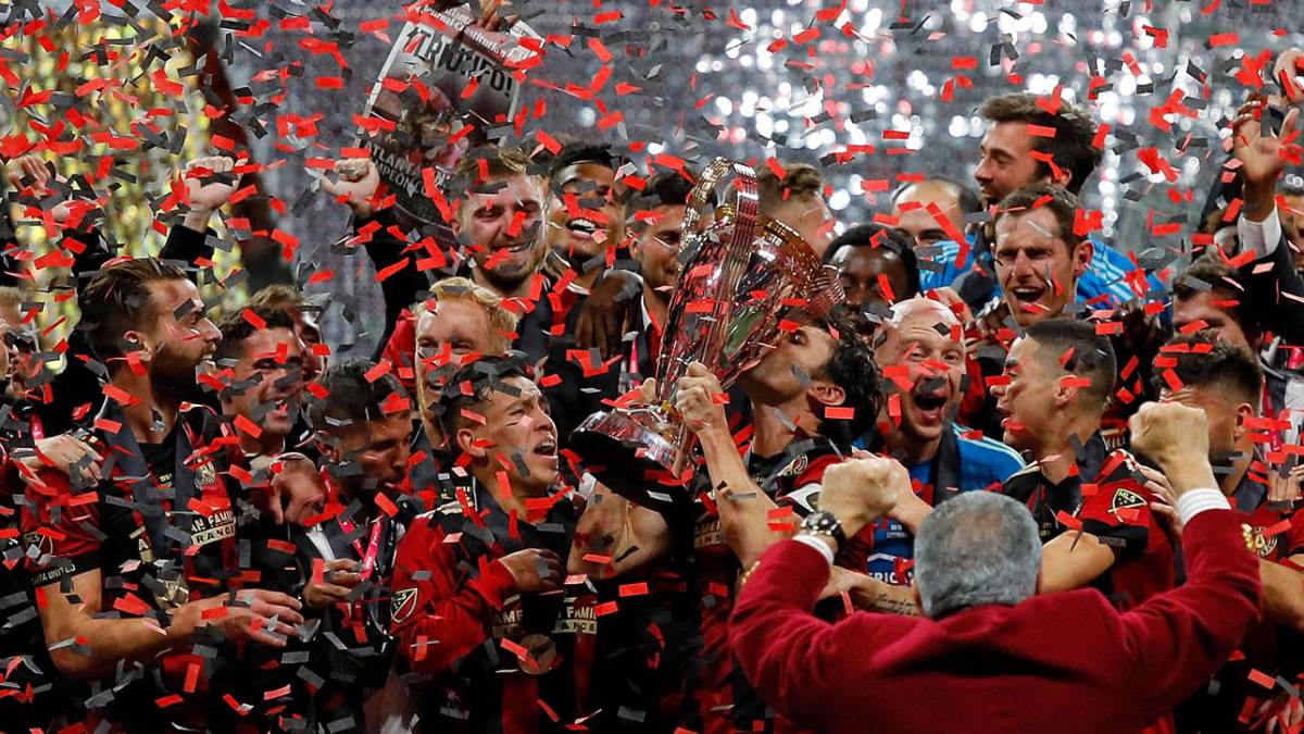 Atlanta United celebrating the MLS Cup 2018 championship