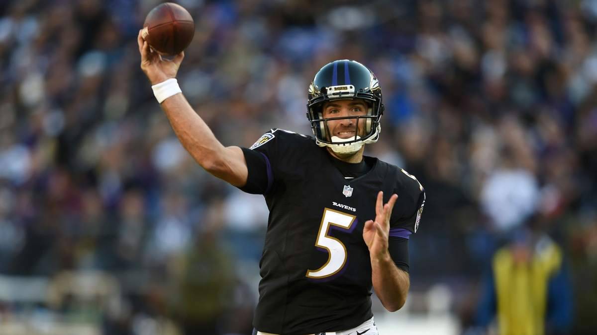 Joe Flacco en partido de los Ravens