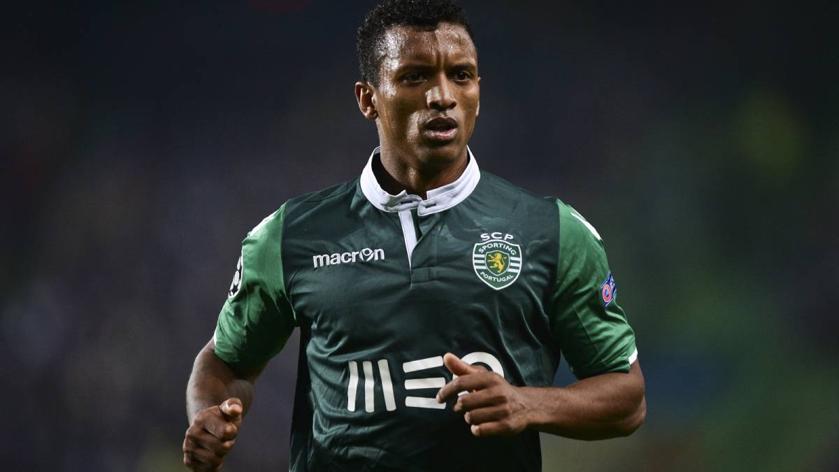 Nani en un partido con Sporting Lisboa