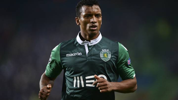 Nani en un partido con Sporting Lisboa