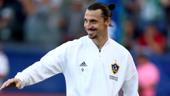 Zlatan Ibrahimovic during warmup with his MLS team the LA Galaxy