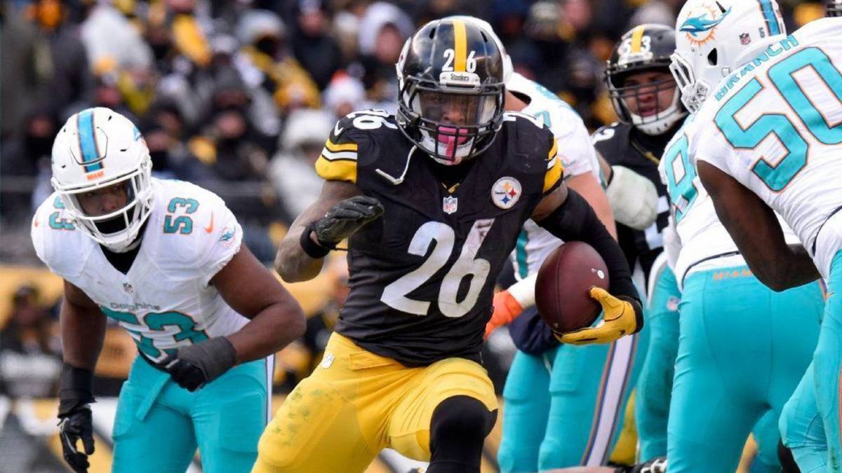 Le'Veon en partido contra los Dolphins