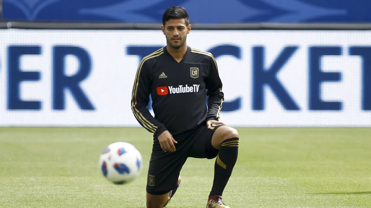 Carlos Vela durante el calentamiento con su equipo el LAFC