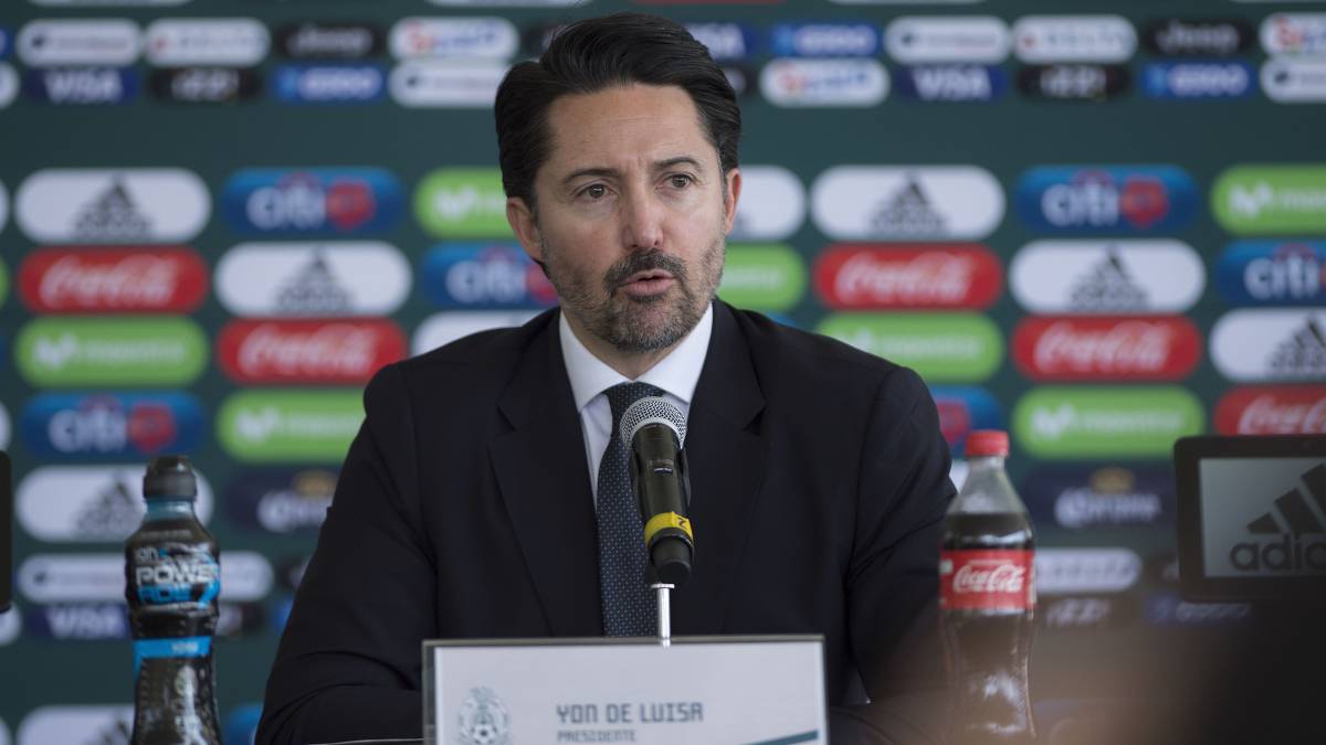Yon de Luisa FMF president during the presentation of gerardo Martino as the new Mexican National team coach