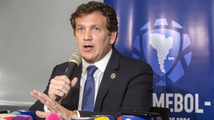 Alejandro Dominguez, Conmebol president during a press conference