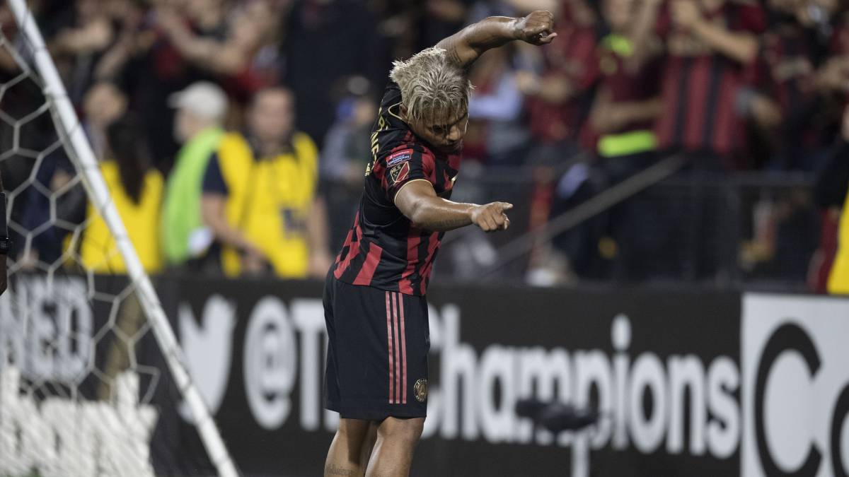 Josef Martínez celebrating his goal with Atlanta United in the Concacaf Champions League