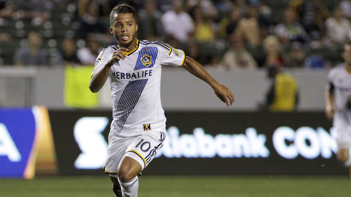 Giovani dos Santos in action with LA Galaxy from the MLS