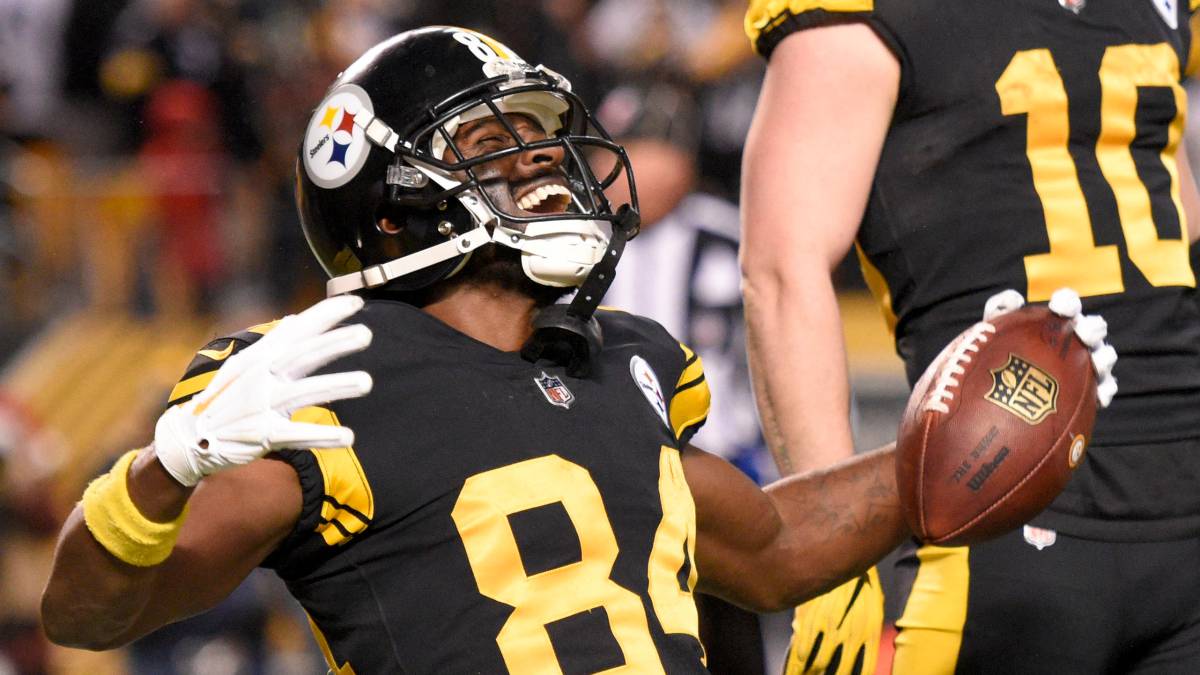 Antonio Brown en partido de Steelers