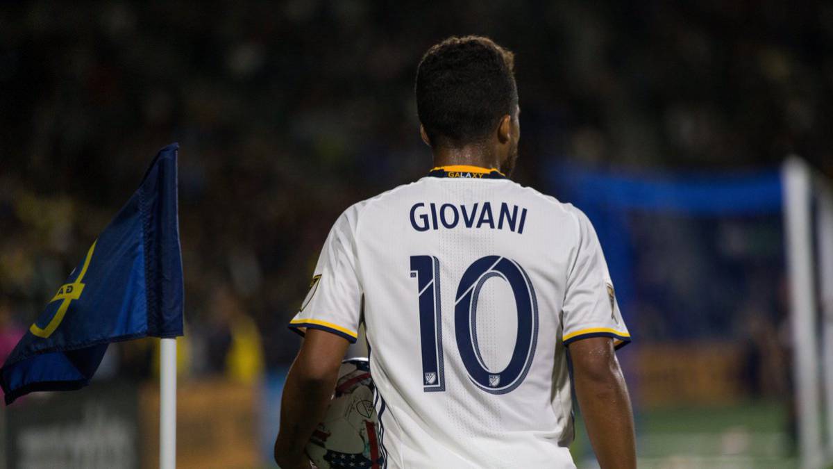 The back of Giovani dos Santos shirt with LA Galaxy from the MLS
